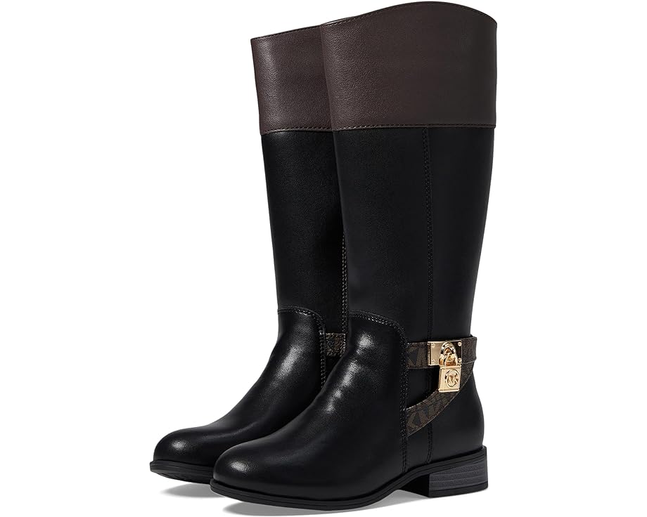 マイケルマイケルコース 黒色 ブラック ジュニア キッズ 【 MICHAEL MICHAEL KORS KIDS FINELY HAMILTON / BLACK CHOCOLATE 】 ベビー マタニティ ブーツ