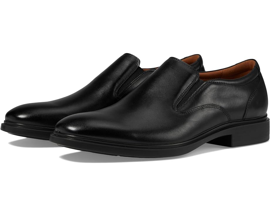 フローシャイム スリッポン 黒色 ブラック スムース メンズ 【 FLORSHEIM FORECAST PLAIN TOE SLIP-ON / BLACK SMOOTH 】 ローファー