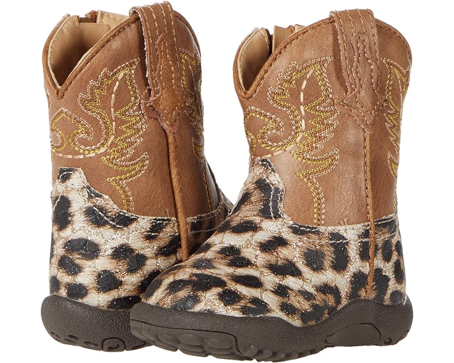 ローパー ヒョウ柄 レオパード ジュニア キッズ 【 ROPER KIDS COWBABY GLITTER LEOPARD / TAN 】 ベビー マタニティ ブーツ