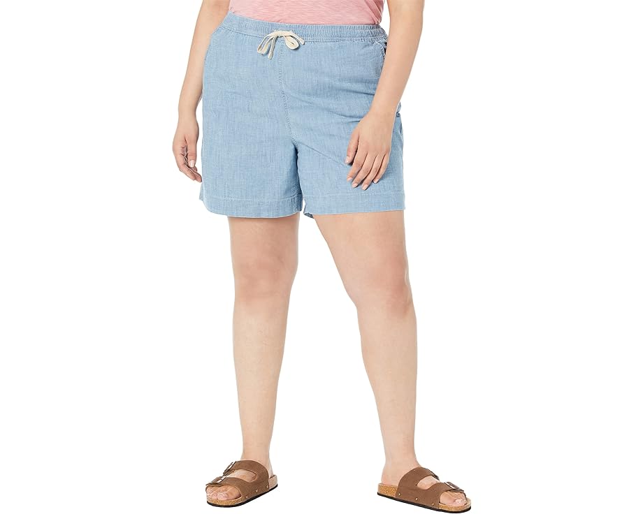 ショーツ ハーフパンツ L.L.BEAN レディース 【 PLUS SIZE LAKEWASHED CHAMBRAY DOCK SHORTS / 】 ブーツ