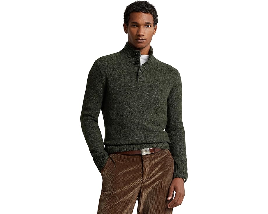 ラルフローレン ポロラルフローレン ポロシャツ トレーナー オリーブ メンズ 【 POLO RALPH LAUREN WOOL-BLEND MOCKNECK SWEATER / OLIVE DONEGAL 】 メンズファッション トップス ニット セーター