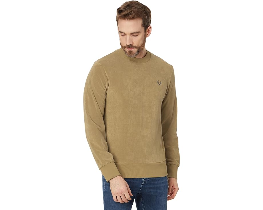 フレッドペリー クルー スウェットシャツ トレーナー ウォーム メンズ 【 FRED PERRY TOWELLING CREW NECK SWEATSHIRT / WARM STONE 】 メンズファッション トップス