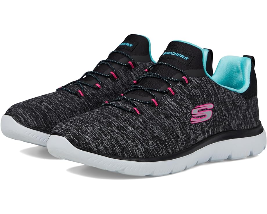 スケッチャーズ クイック 黒色 ブラック 青色 ブルー スニーカー レディース 【 SKECHERS SUMMIT - QUICK GETAWAY / BLACK LIGHT BLUE 】