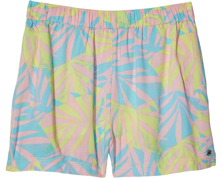 ロキシー 青色 ブルー ショーツ ハーフパンツ 緑 グリーン ジュニア キッズ 【 ROXY KIDS BLUE OCEAN FLOOR SHORTS / DAIQUIRI GREEN ALL PALMED 】 ベビー マタニティ ブーツ