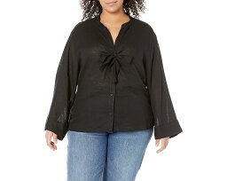 マイケル・コース ネクタイ マイケルマイケルコース ソリッド スリーブ ネクタイ 長袖 レディース 【 MICHAEL MICHAEL KORS PLUS SIZE SOLID LONG SLEEVE TIE BLOUSE / 】 レディースファッション トップス Tシャツ カットソー