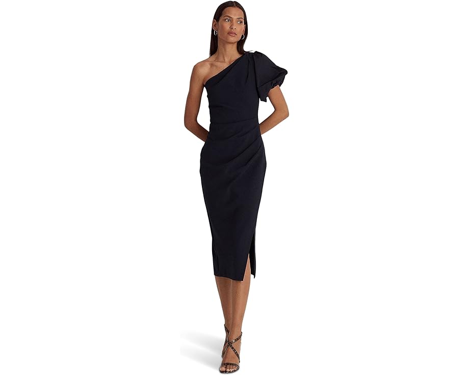 ラルフローレン　ドレス ラルフ ローレン クレープ ドレス 紺色 ネイビー レディース 【 LAUREN RALPH LAUREN ONE-SHOULDER CREPE COCKTAIL DRESS / LAUREN NAVY 】 レディースファッション