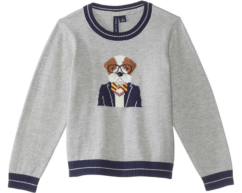 ジャニーアンドジャック　ベビー服 ジャニーアンドジャック トレーナー 灰色 グレー ジュニア キッズ 【 JANIE AND JACK BULLDOG SWEATER / GREY 】 ベビー マタニティ トップス セーター