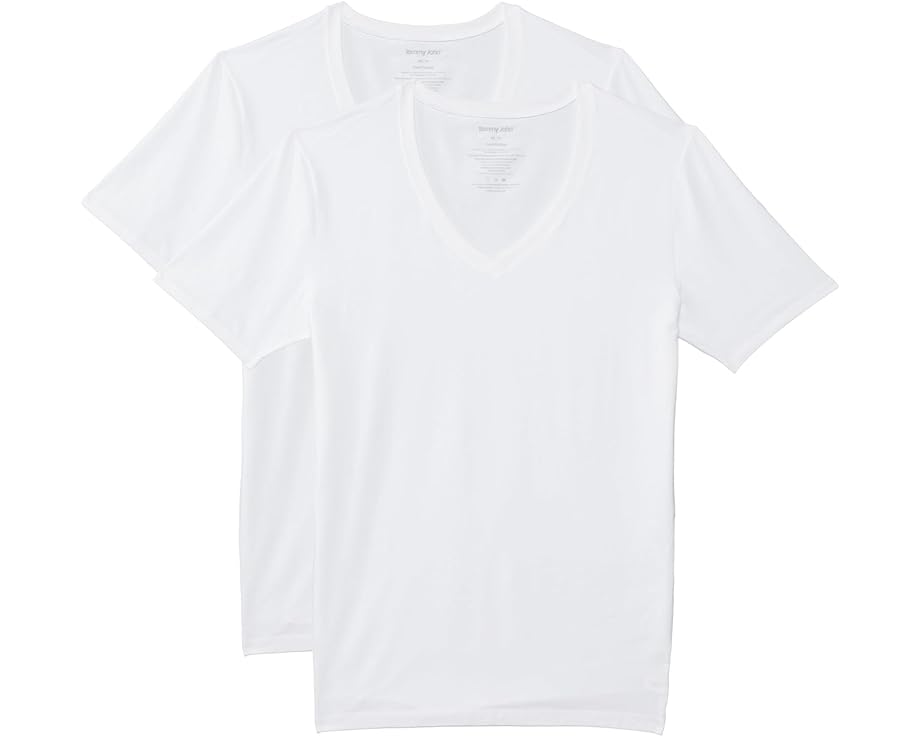 トミージョン ディープ 白色 ホワイト 2個入 メンズ 【 TOMMY JOHN DEEP V NECK STAY TUCKED 2 PACK / WHITE WHITE 】 インナー 下着 ナイトウエア ナイト ルーム パジャマ