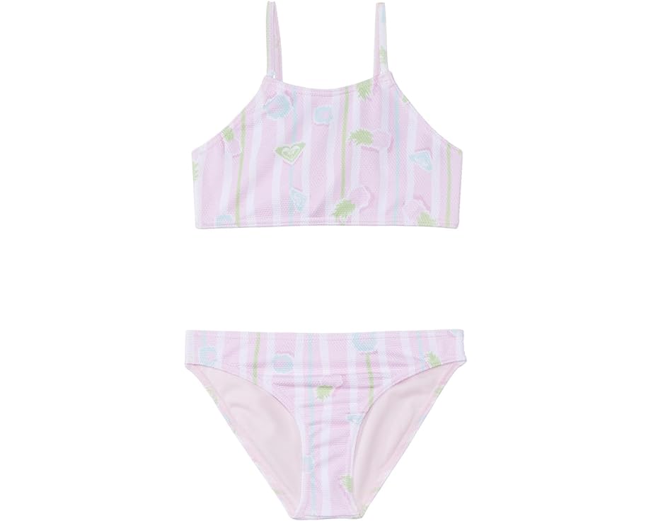 ロキシー クロップ 水着 クロップトップ ジュニア キッズ 【 ROXY KIDS PINEAPPLE LINE CROP TOP SET SWIMSUIT / PIROUETTE PINEAPPLE LINE 】 ベビー マタニティ