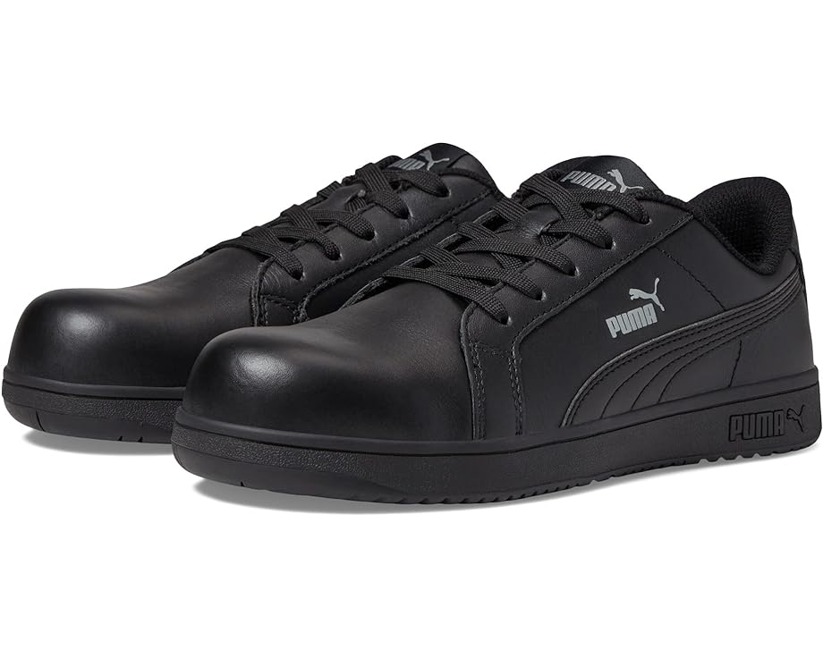 プーマ レザー 黒色 ブラック スニーカー レディース 【 PUMA SAFETY ICONIC LEATHER ASTM SD / BLACK BLACK 】