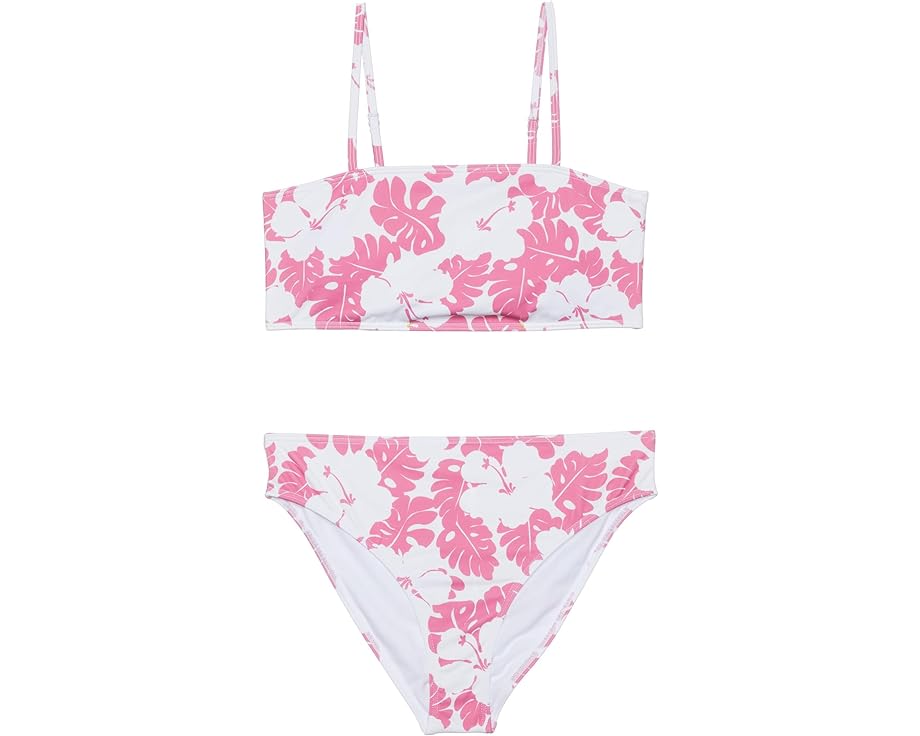 ロキシー タンクトップ 水着 ピンク ジュニア キッズ 【 ROXY KIDS TOTALLY ICONIC TANK TOP SWIMSUIT SET / SHOCKING PINK OG ROXY MINI 】 ベビー マタニティ