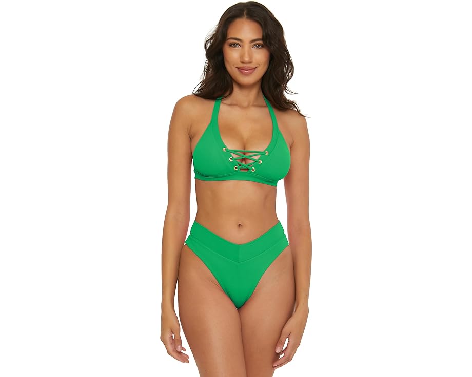 ベッカ モダン レディース 【 BECCA MODERN EDGE ELISE FRENCH CUT HIGH-WAIST / VERDE 】 レディースファッション 水着