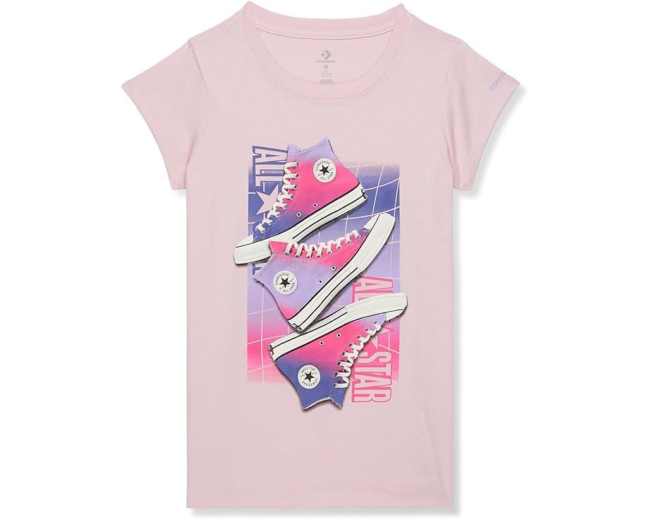 コンバース スリーブ グラフィック Tシャツ ピンク 半袖 ジュニア キッズ 【 CONVERSE KIDS SHORT SLEEVE CHUCK TAYLOR GRAPHIC TEE / SUNRISE PINK 】 ベビー マタニティ トップス カットソー