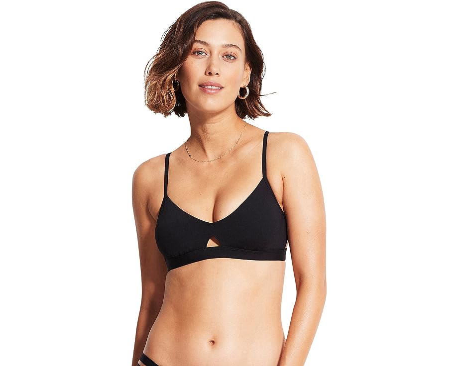 シーフォリー ハイブリッド 黒色 ブラック レディース 【 SEAFOLLY COLLECTIVE HYBRID BRALETTE / BLACK 】 レディースファッション 水着
