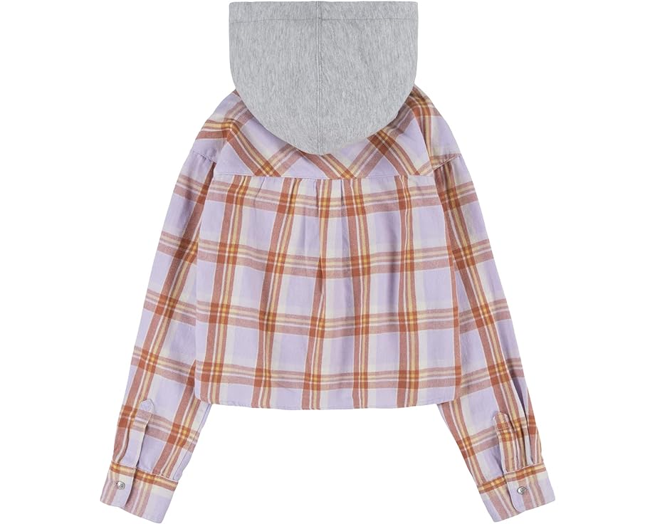 フード付 LEVI'S® ジュニア キッズ 【 LEVI'S® KIDS HOODED BUTTON-UP FLANNEL SHIRT / PASTEL LILAC 】 ベビー マタニティ トップス Tシャツ カットソー