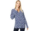 ハットレイ 青色 ブルー レディース 【 HATLEY CARMEN BLOUSE - FEDORA IKAT / BLUE 】 レディースファッション トップス Tシャツ カットソー