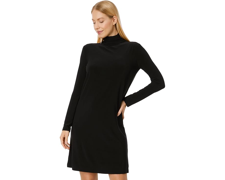 スリーブ ドレス 黒色 ブラック 長袖 レディース 【 NORMA KAMALI LONG SLEEVE TURTLENECK DRESS TO KNEE / BLACK 】 レディースファッション