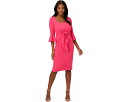 アドリアナパぺル スリーブ ネクタイ ドレス レディース 【 ADRIANNA PAPELL BELL SLEEVE TIE FRONT DRESS / CAMELLIA 】 レディースファッション