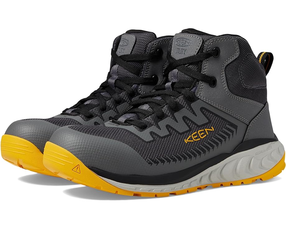 キーン ユーティリティ ミッド 銀色 スチール 灰色 グレー 黄色 イエロー スニーカー メンズ 【 KEEN UTILITY ARVADA MID / STEEL GREY KEEN YELLOW 】