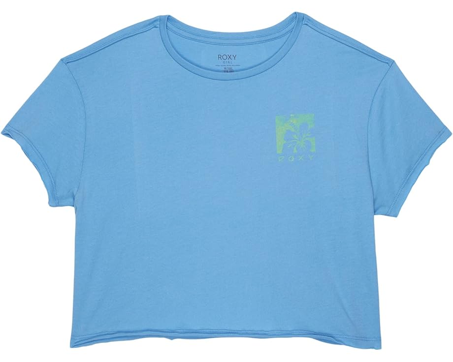 ロキシー Tシャツ アズール 青色 ブルー ジュニア キッズ 【 ROXY KIDS HIBISCUS BLOCK T-SHIRT / AZURE BLUE 】 ベビー マタニティ トップス カットソー