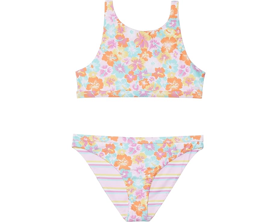 ロキシー クロップ 水着 オータム クロップトップ ジュニア キッズ 【 ROXY KIDS REVO FLORAYA CROP TOP SET SWIMSUIT / AUTUMN SUNSET FLORAYA 】 ベビー マタニティ