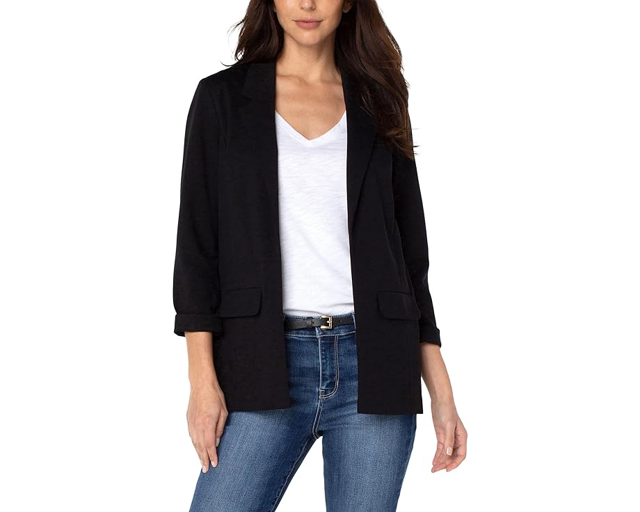 【小さめ】 ブレイザー プリンセス 黒色 ブラック ロサンゼルス レディース 【 LIVERPOOL LOS ANGELES PETITE BOYFRIEND BLAZER W/ PRINCESS DARTS / BLACK 】