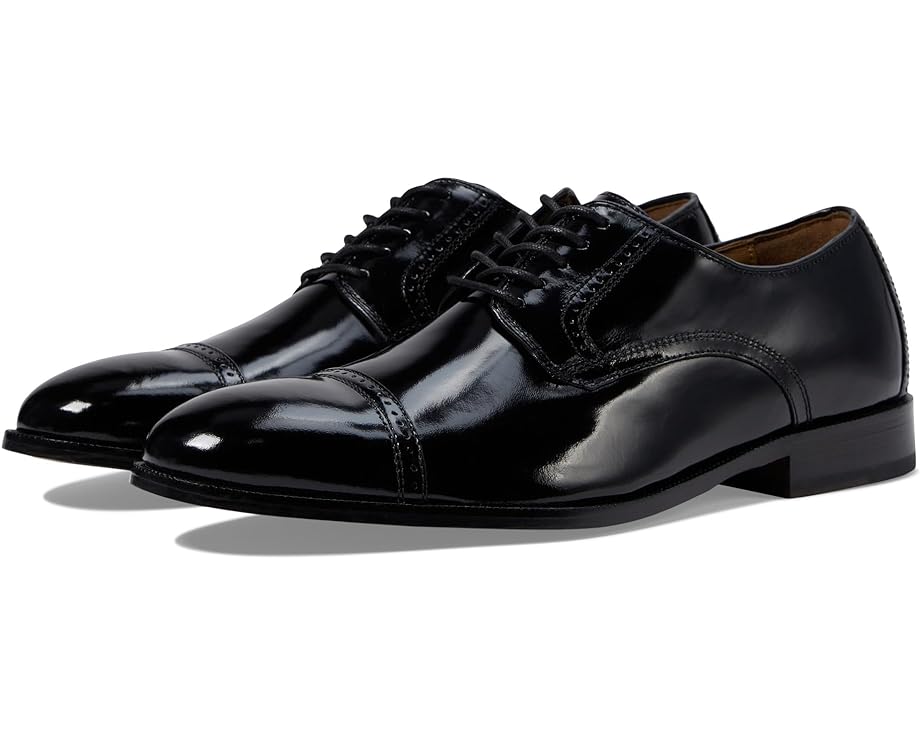 ジョンストンアンドマーフィー ドレス キャップ キャップ 帽子 オックスフォード 黒色 ブラック & メンズ 【 JOHNSTON & MURPHY BRADFORD DRESS CAP TOE OXFORD / BLACK BRUSH OFF 】