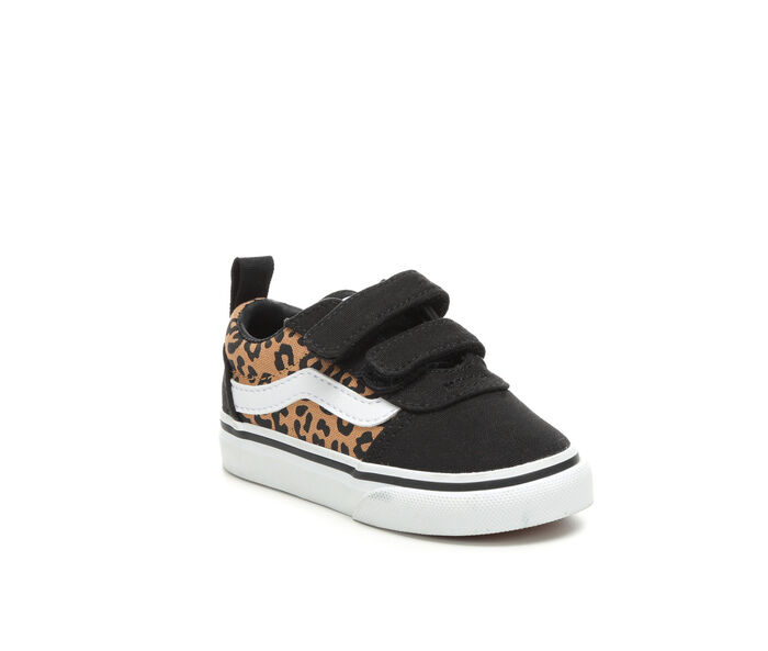 ヴァンズ バンズ ベビー 赤ちゃん用 スケート スニーカー 運動靴 GIRLS' & ジュニア キッズ 【 VANS SKATE INFANT TODDLER WARD VELCRO SHOES CHEETAH BLK WHT 】