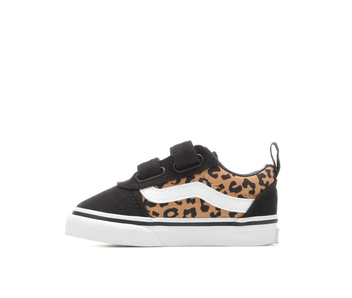 ヴァンズ バンズ ベビー 赤ちゃん用 スケート スニーカー 運動靴 GIRLS' & ジュニア キッズ 【 VANS SKATE INFANT TODDLER WARD VELCRO SHOES CHEETAH BLK WHT 】