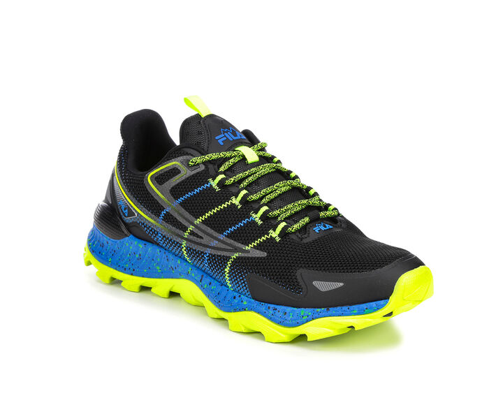 フィラ メンズ スニーカー 運動靴 黄色 イエロー 青色 ブルー MEN'S スニーカー 【 YELLOW FILA SANTIAGO ENERGIZED TRAIL RUNNING SHOES BLK BLUE 】