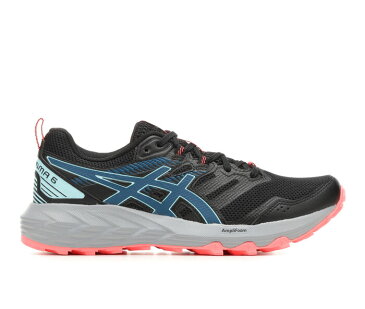 アシックス レディース スニーカー 運動靴 WOMEN'S スニーカー 【 ASICS GEL SONOMA 6 TRAIL RUNNING SHOES BLK TEAL CORAL 】