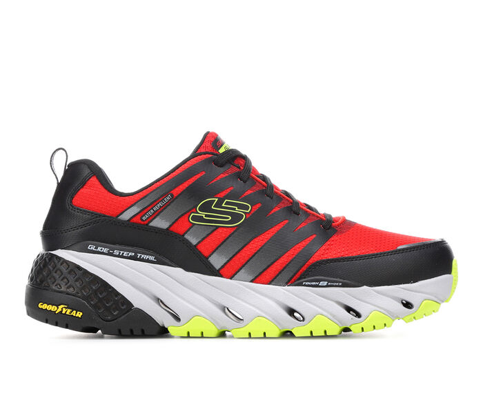 スケッチャーズ メンズ グライド スニーカー 運動靴 赤 レッド 黄色 イエロー MEN'S スニーカー 【 RED YELLOW SKECHERS 237255 GLIDE STEP TRAIL GOOD YEAR RUNNING SHOES BLK 】