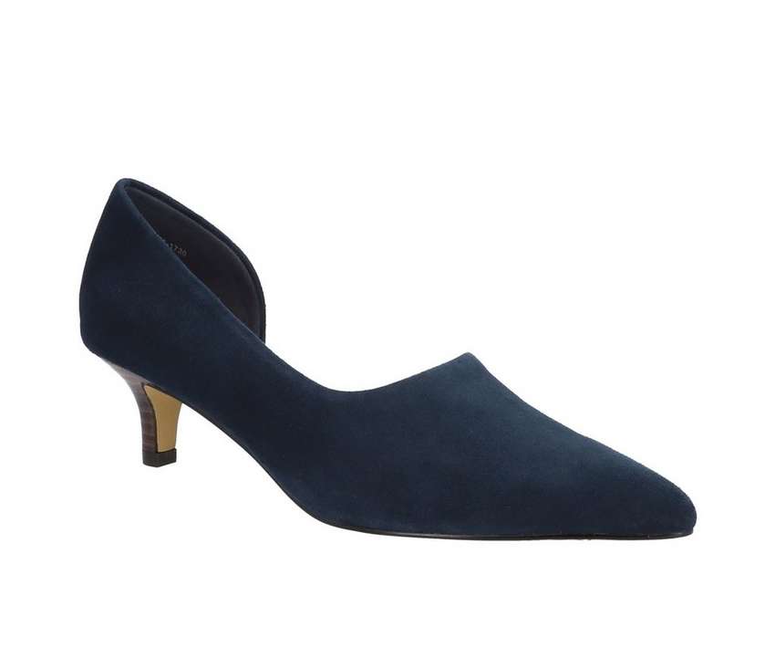 レディース ヒール 紺色 ネイビー レザー WOMEN'S 【 BELLA VITA QUILLA KITTEN HEEL PUMPS NAVY LEATHER 】