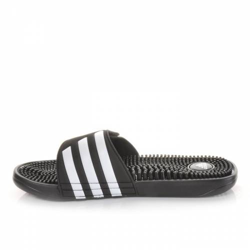 【★スーパーSALE★9/11深夜2時迄】アディダス メンズ 黒色 ブラック 白色 ホワイト MEN'S 【 ADIDAS ADISSAGE SPORT SLIDES BLACK WHITE 】