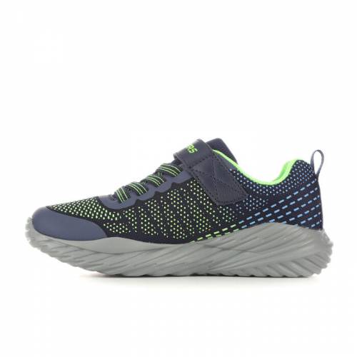 スケッチャーズ スニーカー 運動靴 紺色 ネイビー ライム BOYS' & ジュニア キッズ 【 SKECHERS LITTLE KID BIG NITRO SPRINT RUNNING SHOES NAVY LIME 】