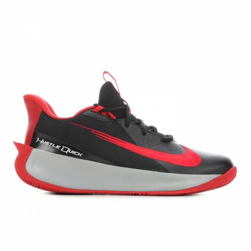 ナイキ チーム クイック バスケットボール スニーカー 運動靴 BOYS' ジュニア キッズ 【 TEAM QUICK NIKE BIG KID HUSTLE 3 BASKETBALL SHOES BLK UNIVRED GRY 】