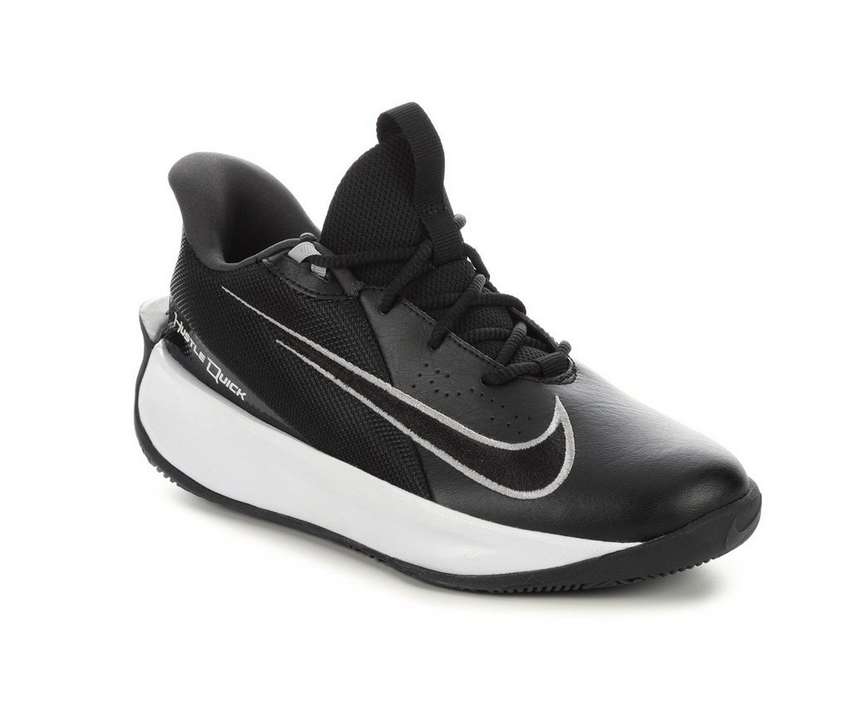 ナイキ チーム クイック バスケットボール スニーカー 運動靴 灰色 グレー BOYS' ジュニア キッズ 【 TEAM QUICK NIKE BIG KID HUSTLE 3 BASKETBALL SHOES BLK SLVR GREY 】