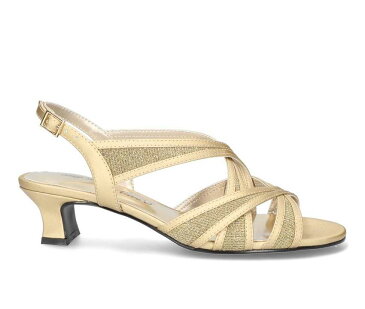 イージーストリート EASY STREET ストリート レディース ドレス サンダル ゴールド サテン WOMEN'S 【 STREET EASY TRISTEN DRESS SANDALS GOLD SATIN 】