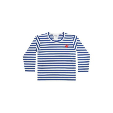 COMME DES GARÇONS PLAY ストライプ Tシャツ キッズ ベビー マタニティ トップス ユニセックス 【 Stripe T-shirt 】 Blue