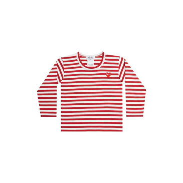 COMME DES GARÇONS PLAY ストライプ Tシャツ キッズ ベビー マタニティ トップス ユニセックス 【 Stripe T-shirt 】 Red