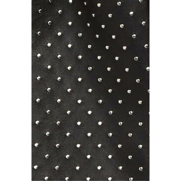 SAINT LAURENT ミクロ レザー バッグ マフラー スカーフ レディース 【 Micro Stud Leather Skinny Scarf 】 Noir/ Argent