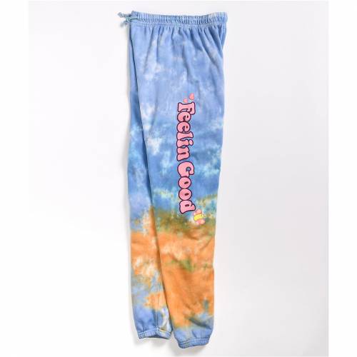 バイサミーライアン BY SAMII RYAN 青色 ブルー 橙 オレンジ ネクタイ ロングタイツ & レディース 【 ORANGE BY SAMII RYAN FEELIN GOOD BLUE TIE DYE SWEATPANTS 】