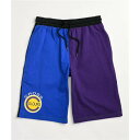 CROSS COLOURS 紫 パープル 青色 ブルー スウェット ショーツ ハーフパンツ & 【 PURPLE SWEAT CROSS COLOURS BLUE COLORBLOCK SHORTS ASSORTED 】