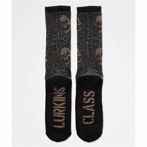 タンクトップ ヒョウ柄 レオパード クルー 靴下 黒色 ブラック メンズ 【 LURKING CLASS BY SKETCHY TANK DEATH LEOPARD CREW SOCKS BLACK 】
