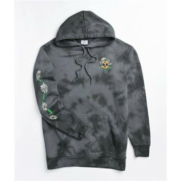 ローズ 黒色 ブラック ネクタイ フーディー パーカー レディース 【 ROSE EMPYRE JASMINE SKULL BLACK TIE DYE HOODIE ASSORTED 】