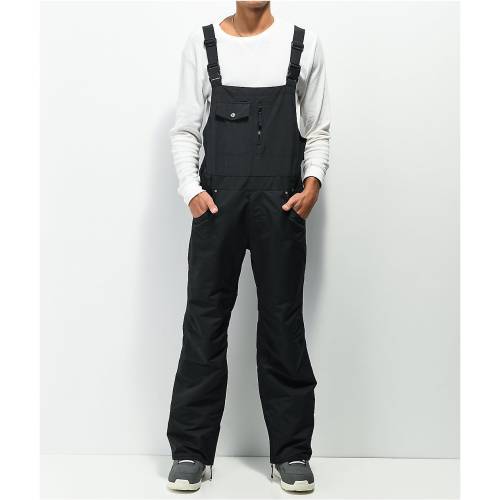 黒色 ブラック メンズ 【 APERTURE BIBBER BLACK 10K SNOWBOARD BIB PANTS 】