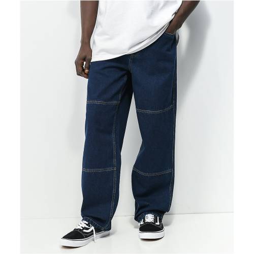 エンパイア 青色 ブルー スケート ジーンズ メンズ 【 EMPYRE EVENING LOOSE FIT DARK BLUE UTILITY SKATE JEANS / DARK BLUE 】 メンズファッション ズボン パンツ