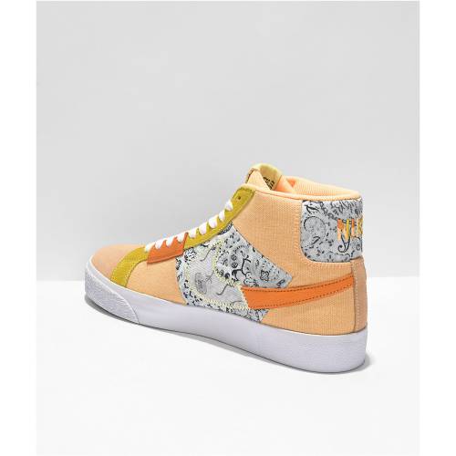 ナイキエスビー エスビー ブレイザー ミッド スケート スニーカー 運動靴 橙 オレンジ & メンズ 【 SKATE ORANGE NIKE SB BLAZER MID PRM MELON CITRON SHOES LIGHT PASTEL 】