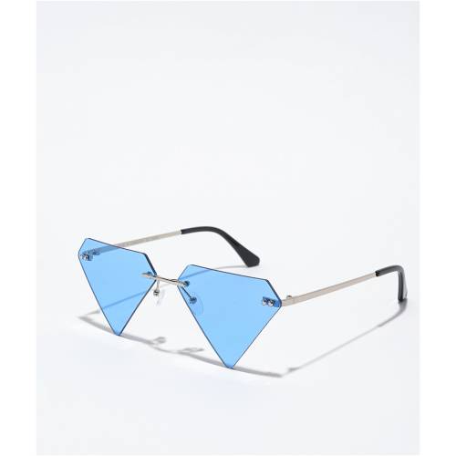 青色 ブルー ダイヤモンド サングラス ユニセックス 【 BLUE GEM EYEWEAR BLUE DIAMOND SUNGLASSES / 】 バッグ 眼鏡