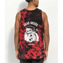 タンクトップ 黒色 ブラック 赤 レッド ネクタイ & メンズ 【 LURKING CLASS BY SKETCHY TANK DEAD INSIDE BLACK RED TIE DYE TANK TOP / 】 メンズファッション トップス